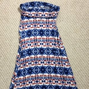 B. Jewel maxi skirt with tie dye design. Sz L